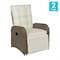 Flash Furniture Nemo Patio Wicker Rattan Recliner Lounge Chairs w/Flip up Side Tables, Beige and Brown, 2PK 2-LTS-0422-BG-BR-GG - alternate 4